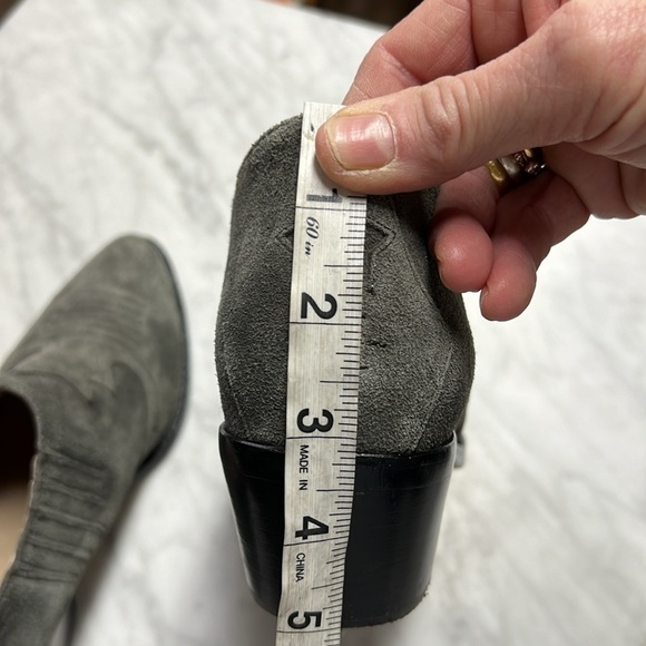 Joie Gray Suede Western Ankle Boot Size 39 - Picture 8 of 9